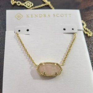 Elisa Gold Necklace Rose Quartz